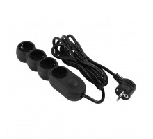 Фільтр живлення 2E (2E-U04VESM3BK) 4 розетки, 3 м, Black