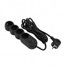 Фільтр живлення 2E (2E-U04VESM3BK) 4 розетки, 3 м, Black