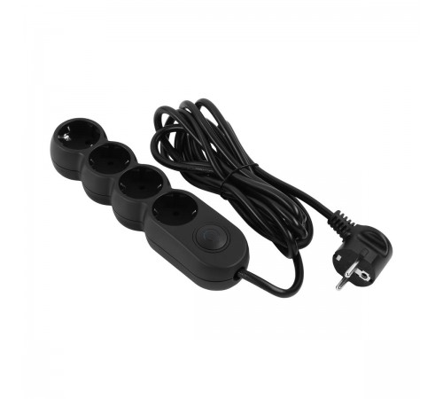 Фільтр живлення 2E (2E-U04VESM3BK) 4 розетки, 3 м, Black