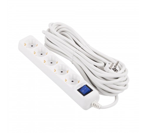 Фільтр живлення 2E (2E-U05ES15M10WH) 5 розеток, 10 м, White
