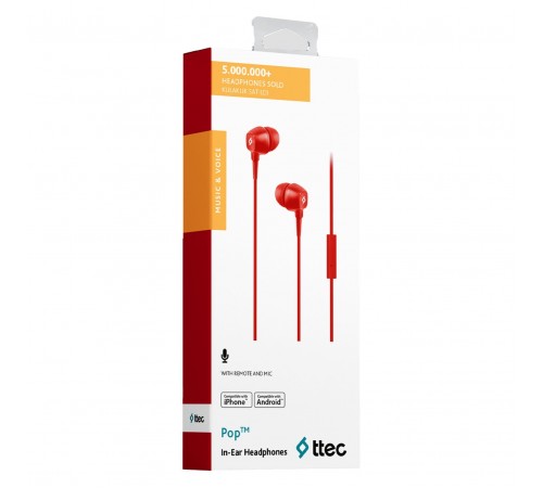 Гарнітура Ttec Pop Red (2KMM13K)