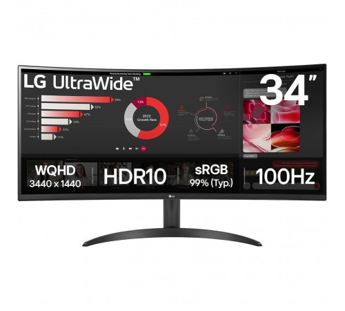 Монітор LG 34" UltraWide 34WR50QK-B IPS Black 100Hz Curved