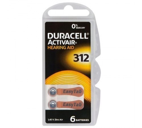Батарейка Duracell Activair 312 BL 6 шт (для слухових апаратів) Батарейка Duracell Activair 312 BL 6 шт (для слухових апаратів)