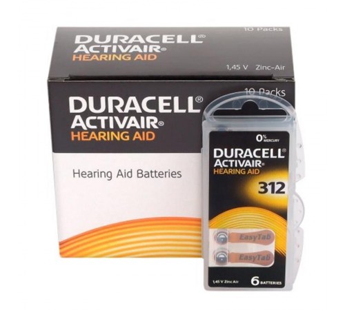 Батарейка Duracell Activair 312 BL 6 шт (для слухових апаратів) Батарейка Duracell Activair 312 BL 6 шт (для слухових апаратів)