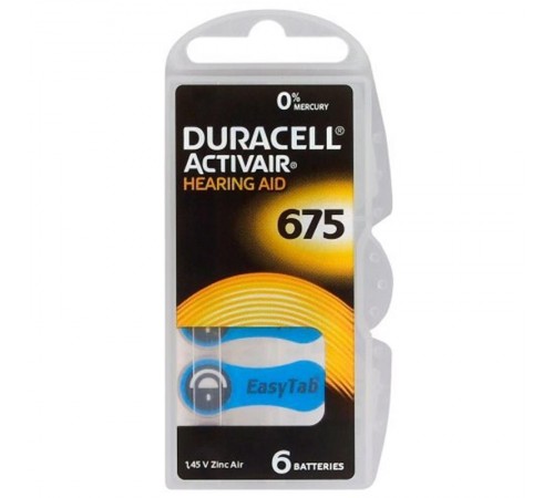 Батарейка Duracell Activair 675 BL 6 шт (для слухових апаратів)