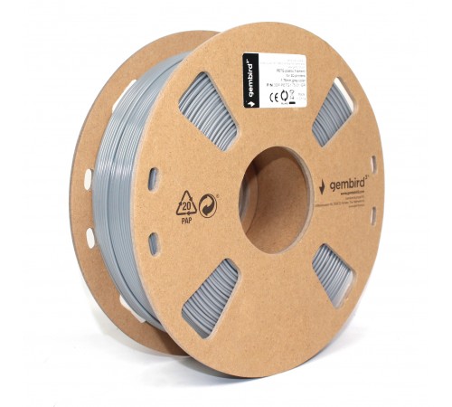 Філамент пластик Gembird для 3D-принтера 3DP-PETG 1.75 мм 1 кг, сірий (3DP-PETG1.75-01-GR)