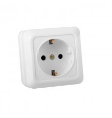 Розетка ELM Simply OD-10E з заземленням Біла (41-0006)