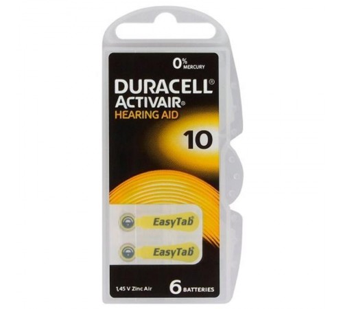 Батарейка Duracell Activair 10 BL 6 шт (для слухових апаратів) Батарейка Duracell Activair 10 BL 6 шт (для слухових апаратів)
