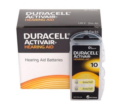 Батарейка Duracell Activair 10 BL 6 шт (для слухових апаратів) Батарейка Duracell Activair 10 BL 6 шт (для слухових апаратів)