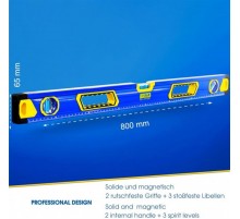 Рівень S&R 800 мм, 3 капсули, магнітний (423034080)