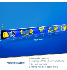 Рівень S&R 800 мм, 3 капсули, магнітний (423034080)