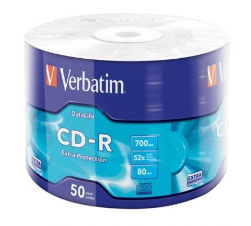 Диски CD-R Verbatim (43787) 700Mb 52x Wrap-box 50 шт Extra Диски CD-R Verbatim (43787) 700Mb 52x Wrap-box 50 шт Extra