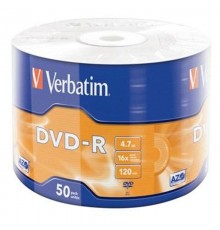 Диски DVD-R Verbatim (43788) 4.7GB 16x Wrap, 50 шт