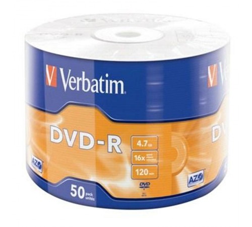 Диски DVD-R Verbatim (43788) 4.7GB 16x Wrap, 50 шт