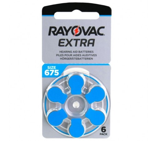 Батарейка Rayovac Extra 675 (675AUX-6XEMF) BL 6 шт (для слухових апаратів)