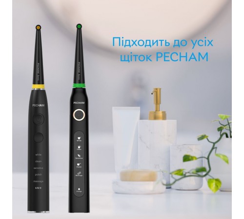 Насадки монопучкові середньої жорсткості для зубної щітки Pecham Black