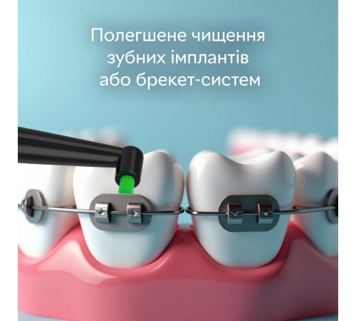 Насадки монопучкові середньої жорсткості для зубної щітки Pecham Black