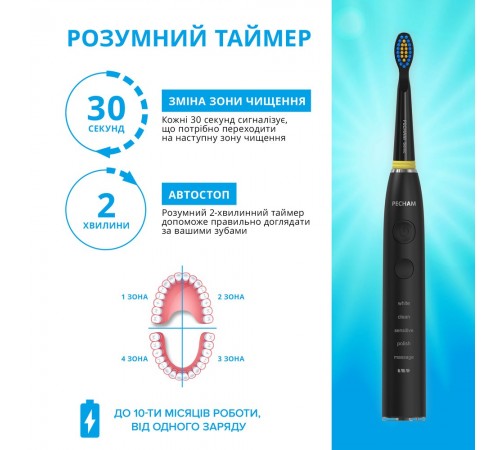 Електрична зубна щітка Pecham Travel PC-085 Black