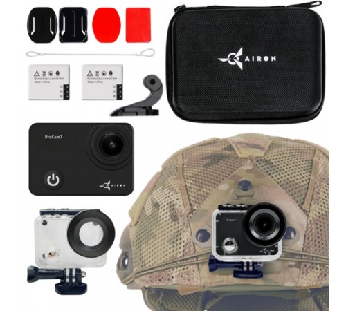 Екшн-камера AirOn ProCam 7 Black набір для тактичних шоломів (4822356754511)
