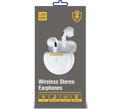 Bluetooth-гарнітура Luxe Cube PRO 6 White (4826668690034)