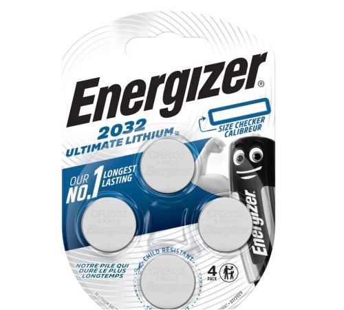Батарейка Energizer 2032 Ultimate Lithium, CR2032 BL 4шт