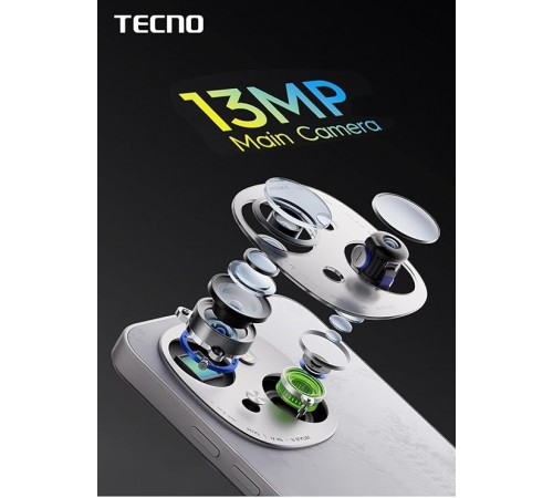 Смартфон Tecno Spark Go 1 (KL4) 3/64GB Glittery White (4894947036446)