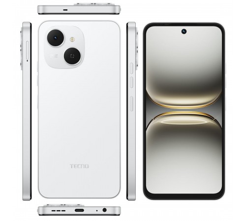 Смартфон Tecno Spark 40C (KM4k) 4/128GB Veil White (4894947093036)