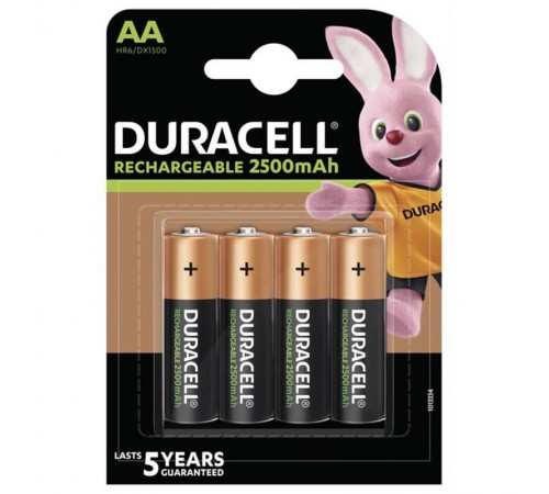 Акумулятор Duracell Rechargeable DX1500 Ni-MH AA/HR06 2500 mAh BL 4шт Акумулятор Duracell Rechargeable DX1500 Ni-MH AA/HR06 2500 mAh BL 4шт