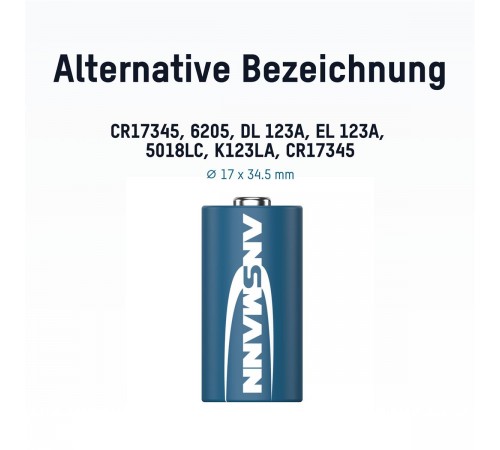 Батарейка Ansmann CR123A/CR17335 BL 1шт Батарейка Ansmann CR123A/CR17335 BL 1шт