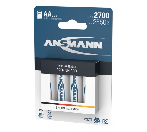 Акумулятори Ansmann AA/HR06 NI-MH 2700 mAh BL 4 шт Акумулятори Ansmann AA/HR06 NI-MH 2700 mAh BL 4 шт