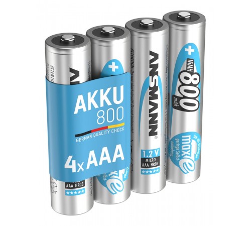 Акумулятори Ansmann AAA/HR03 NI-MH 800 mAh BL 4 шт Акумулятори Ansmann AAA/HR03 NI-MH 800 mAh BL 4 шт