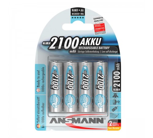 Акумулятори Ansmann AA/HR06 NI-MH 2100 mAh BL 4 шт Акумулятори Ansmann AA/HR06 NI-MH 2100 mAh BL 4 шт