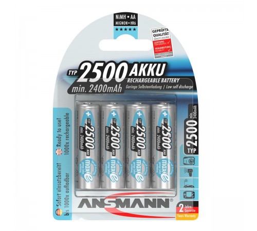 Акумулятори Ansmann AA/HR06 NI-MH 2500 mAh BL 4 шт Акумулятори Ansmann AA/HR06 NI-MH 2500 mAh BL 4 шт