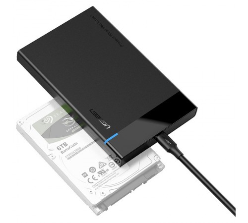 Зовнішня кишеня Ugreen для 2.5" HDD/SSD USB 3.1 US221 Black (50743)