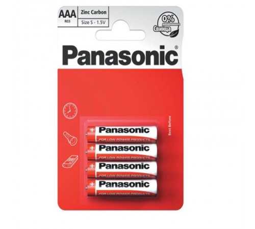 Батарейка Panasonic Carbon-Zinc AAA/LR03 BL 4 шт Батарейка Panasonic Carbon-Zinc AAA/LR03 BL 4 шт