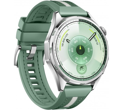 Смарт-годинник Huawei Watch GT 6 46mm Steel with Green Woven Strap (55020FTV)