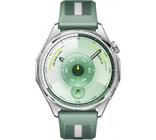 Смарт-годинник Huawei Watch GT 6 46mm Steel with Green Woven Strap (55020FTV)
