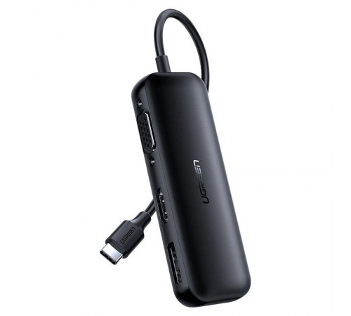 Адаптер Ugreen CM260 DisplayPort+HDMI+VGA - USB Type-C (F/M), Black (60568)
