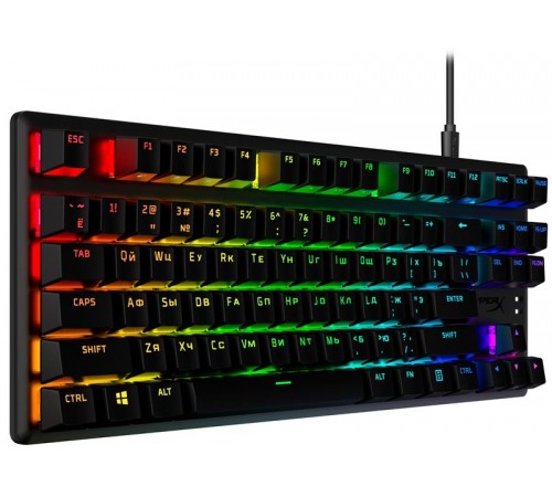 Клавіатура HyperX Alloy Origins Core PBT Aqua RGB Black (639N9AA)