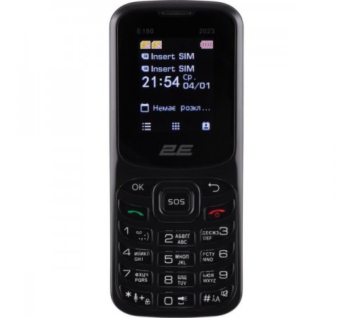 Мобiльний телефон 2E E180 2023 Dual Sim Black (688130251044)