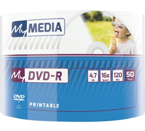 Диски DVD+R MyMedia (69202) 4.7GB, 16x, Wrap 50шт Printable