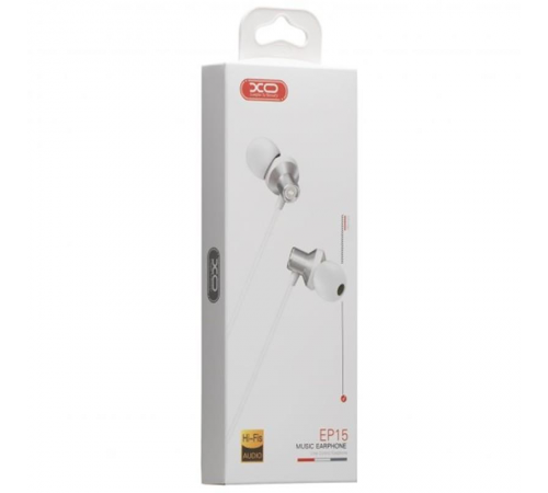 Гарнітура XO EP15 In-ear Metal White (6920680866175)