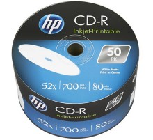 Диски CD-R HP (69301 /CRE00070WIP-3) 700MB 52x IJ Print, без шпинделя, 50 шт