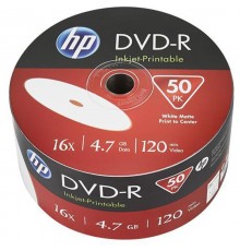 Диски DVD-R HP (69302 /DME00070WIP-3) 4.7GB 16x IJ Print, без шпинделя, 50 шт