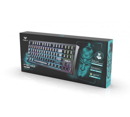 Клавіатура Aula Mechanical F3032 Black, 21 Yellow Keys KRGD Red (6948391204673)