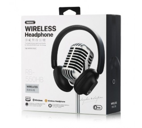 Bluetooth-гарнітура Remax RB-550HB HiFi Black (6954851229988)