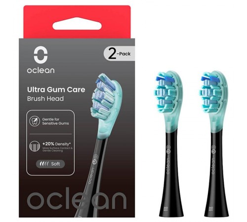 Насадка для зубної електрощітки Oclean UG02 B02 Ultra Gum Care Brush Black (2 шт) (6970810553567)