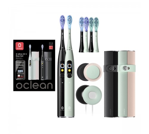 Розумна зубна електрощітка Oclean X Ultra 20 S Duo Set Green+Black (6970810557152)