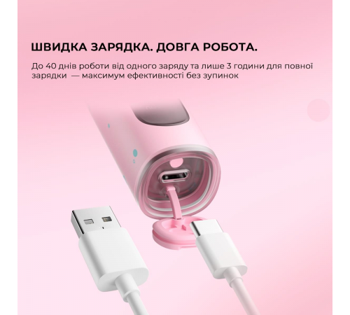 Розумна зубна електрощітка Oclean X Kids Set Electric Toothbrush Pink (6970810557220)