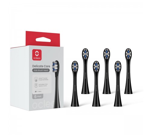 Насадка для зубної електрощітки Oclean X Kids P3K8 Black (6 шт) (6970810557381)